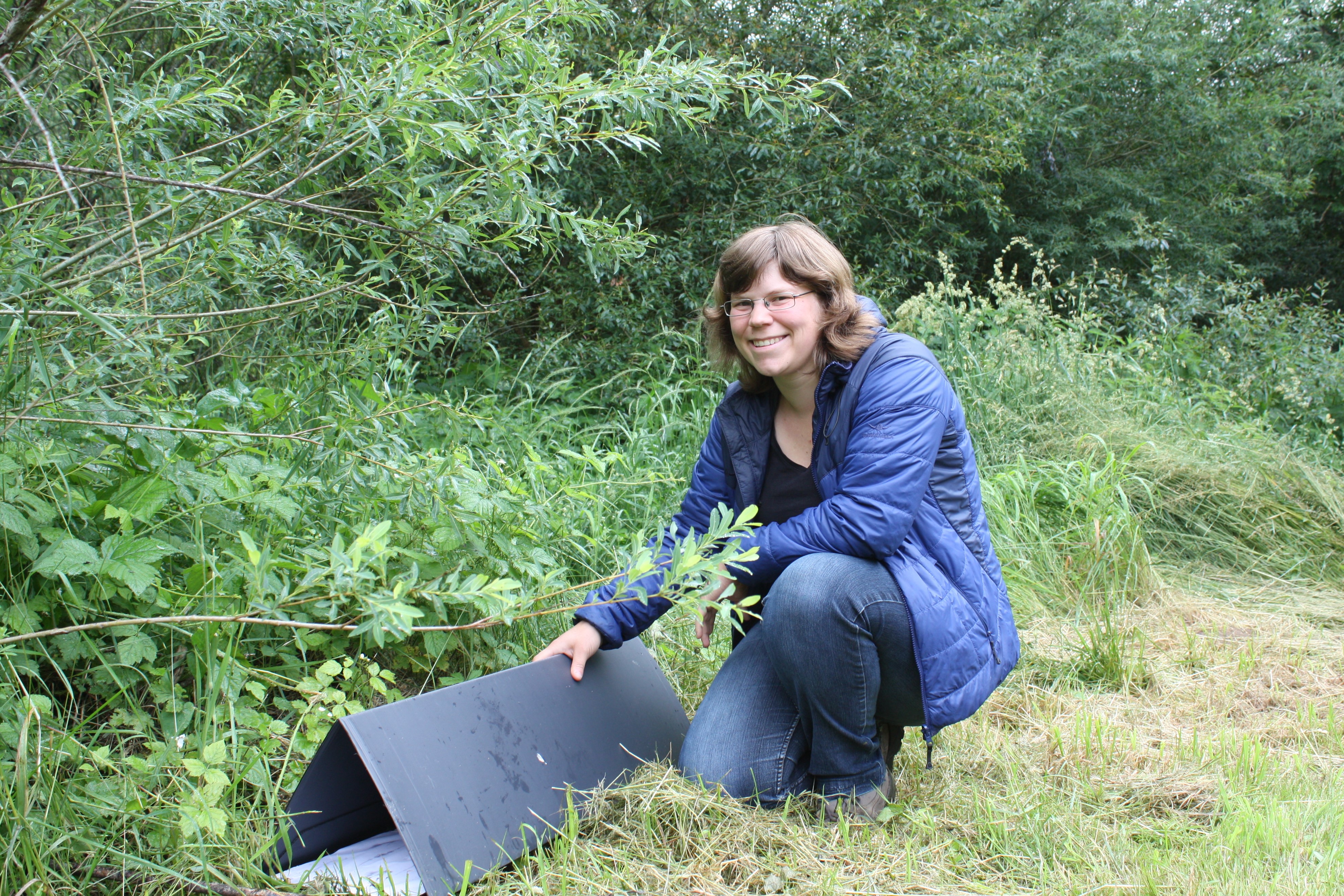 Bettina Erne présente un tunnel à traces pour les hérissons